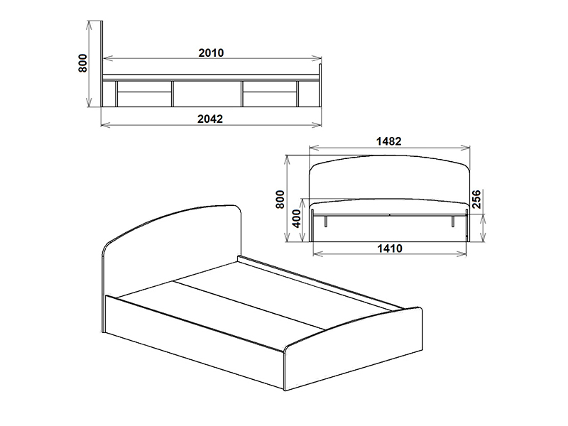 Прайс-83 Кровать «Нежность»-140 МДФ