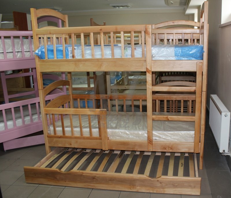 Прайс-3 Двухъярусная кровать Карина-Люкс Трио (дополнительное выкатное спальное место)